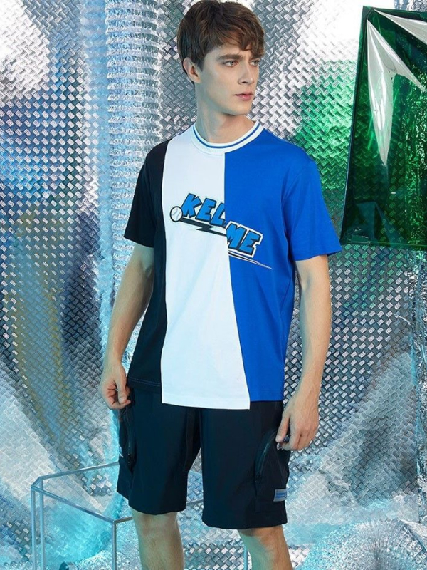 Футболка KELME Round Neck Short T (Blue/White)