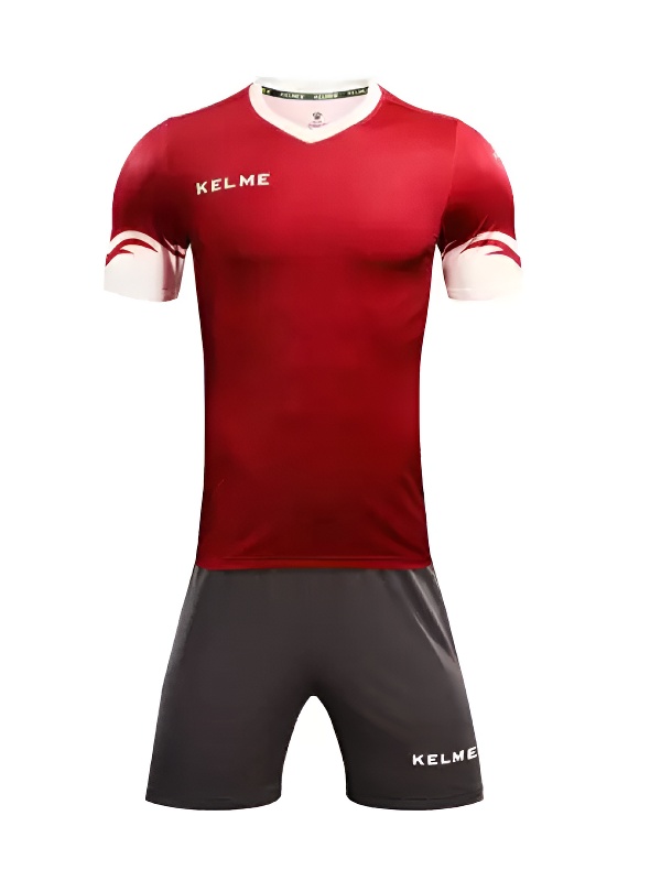 Детская футбольная форма KELME Short Sleeve Football Set Kids (Red/Black)