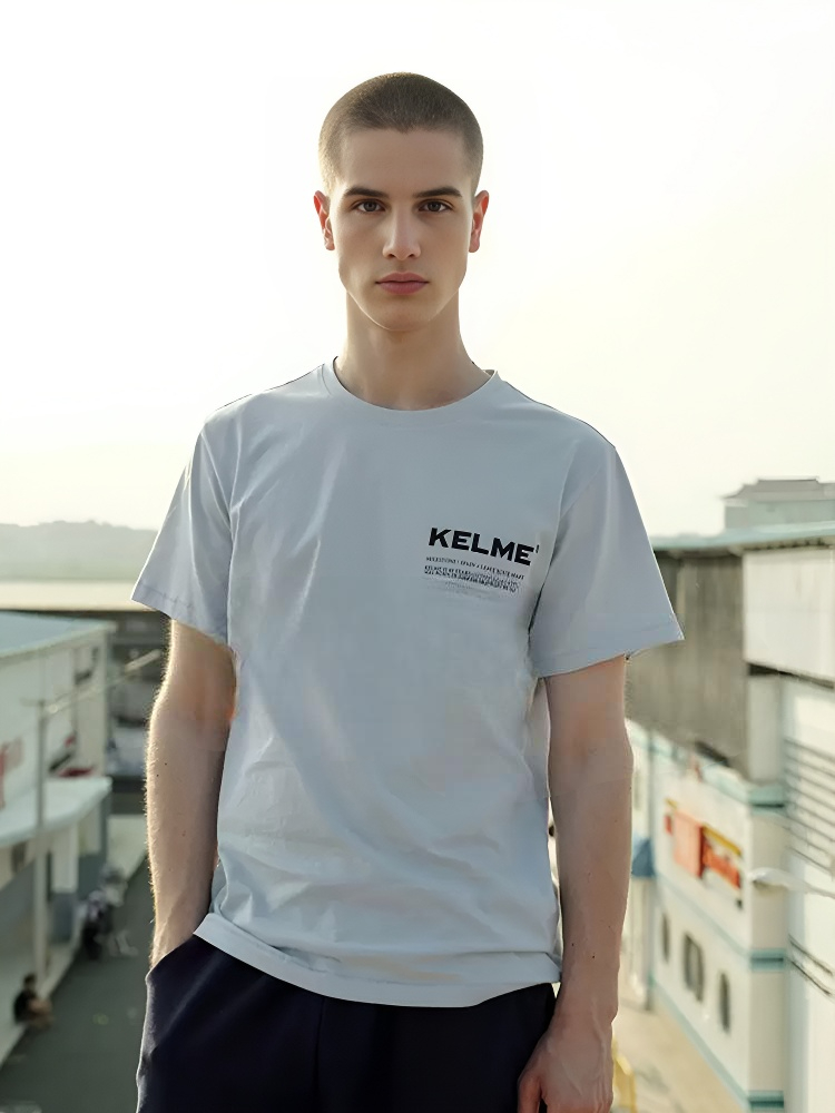 Футболка KELME Short-Sleeved T-Shirt Light Blue