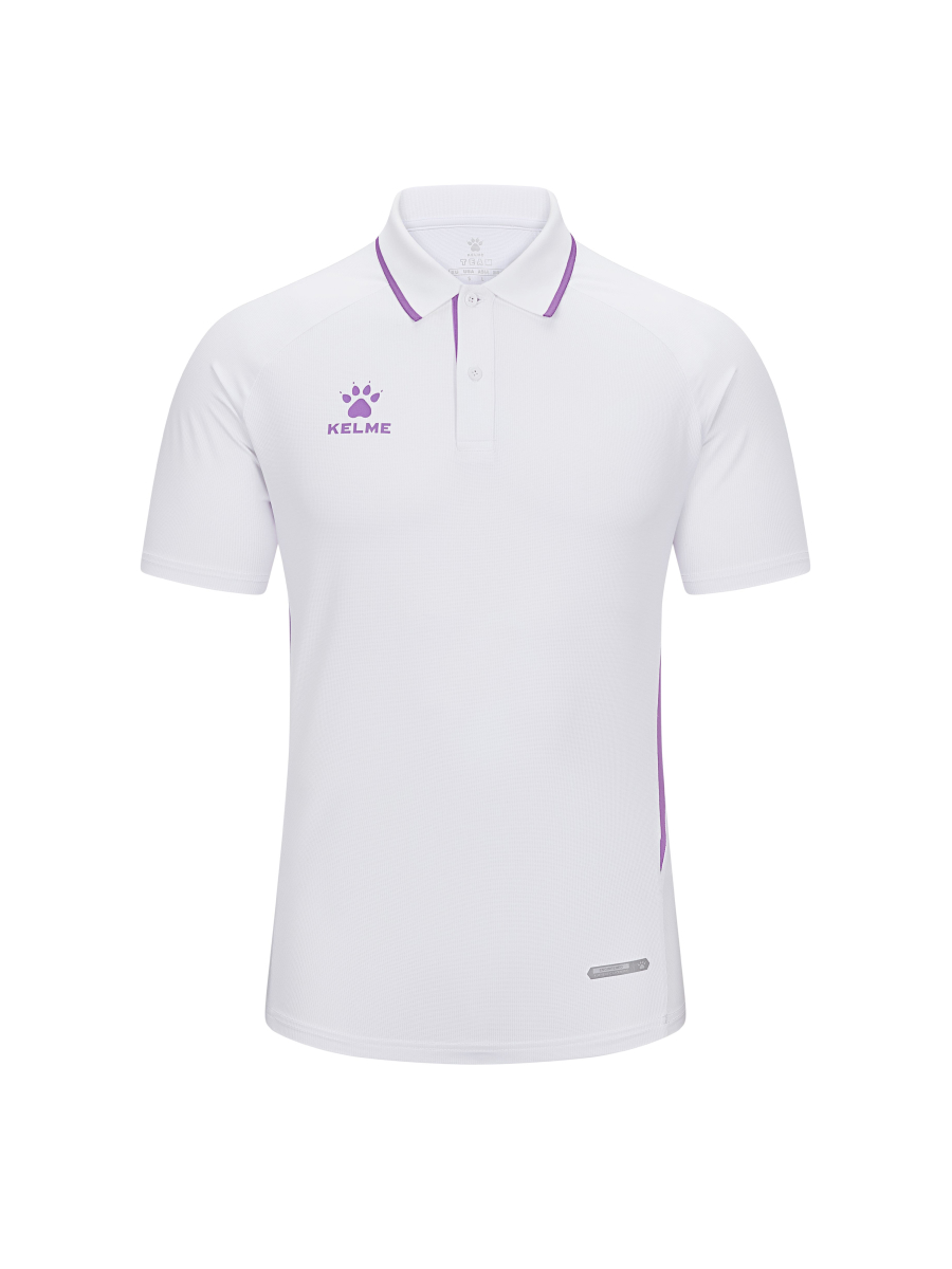 Футболка-поло KELME Short Sleeve Polo Shirt (White/Light Purple)