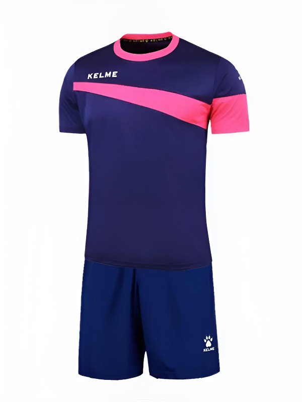 Детская футбольная форма KELME Short Sleeve Football Set (Blue/Pink)
