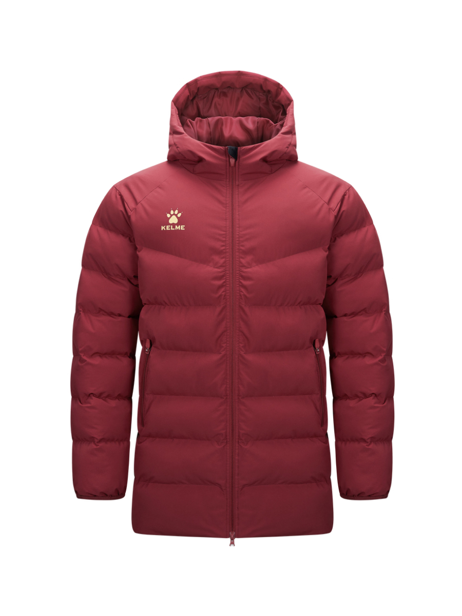Пуховик KELME Hooded Mid Length Padded Jacket Red