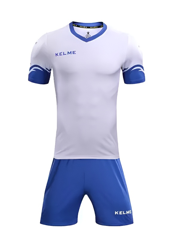 Детская футбольная форма KELME Short Sleeve Football Set Kids (White/Light Blue)