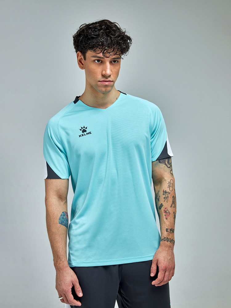 Футбольная форма KELME Short-Sleeved Football Suit (Light Blue/Dark Blue)