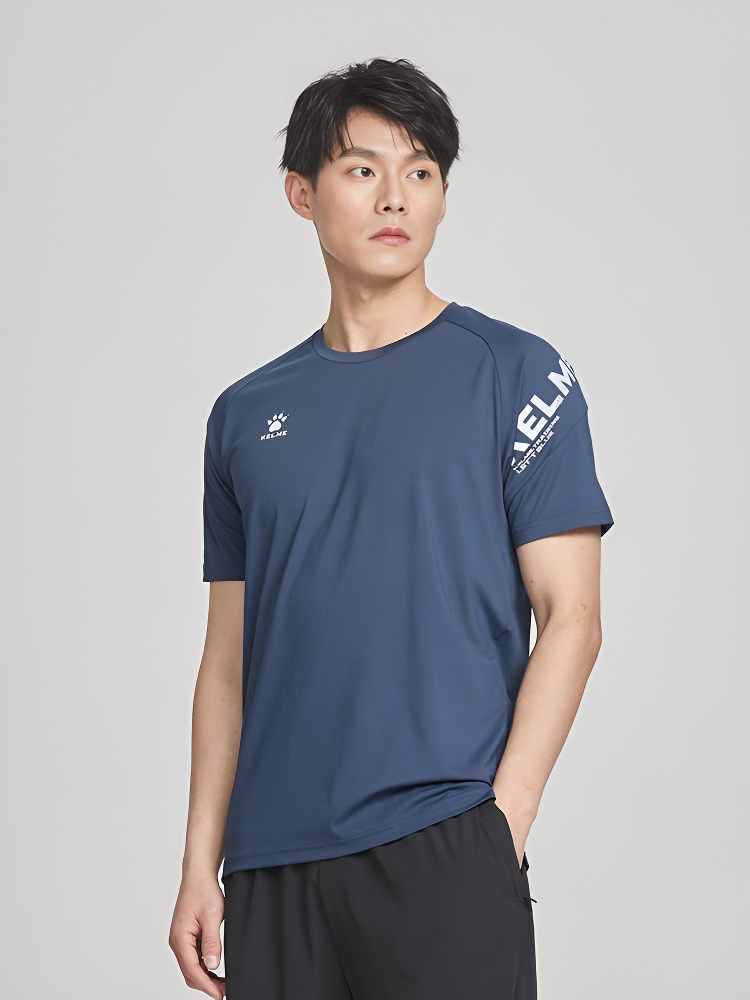 Футболка KELME Round Neck Short Sleeve T-Shirt Dark Blue