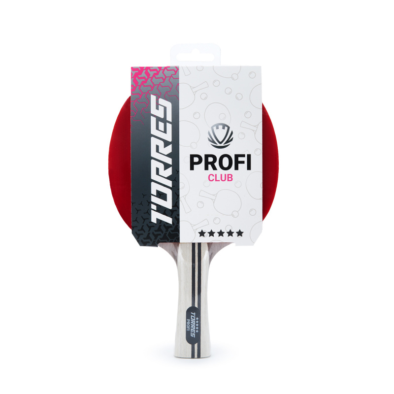 Ракетка для н/т TORRES Profi 5*, TT23009, для спортсменов, накладка 2,0 мм, конич. ручка