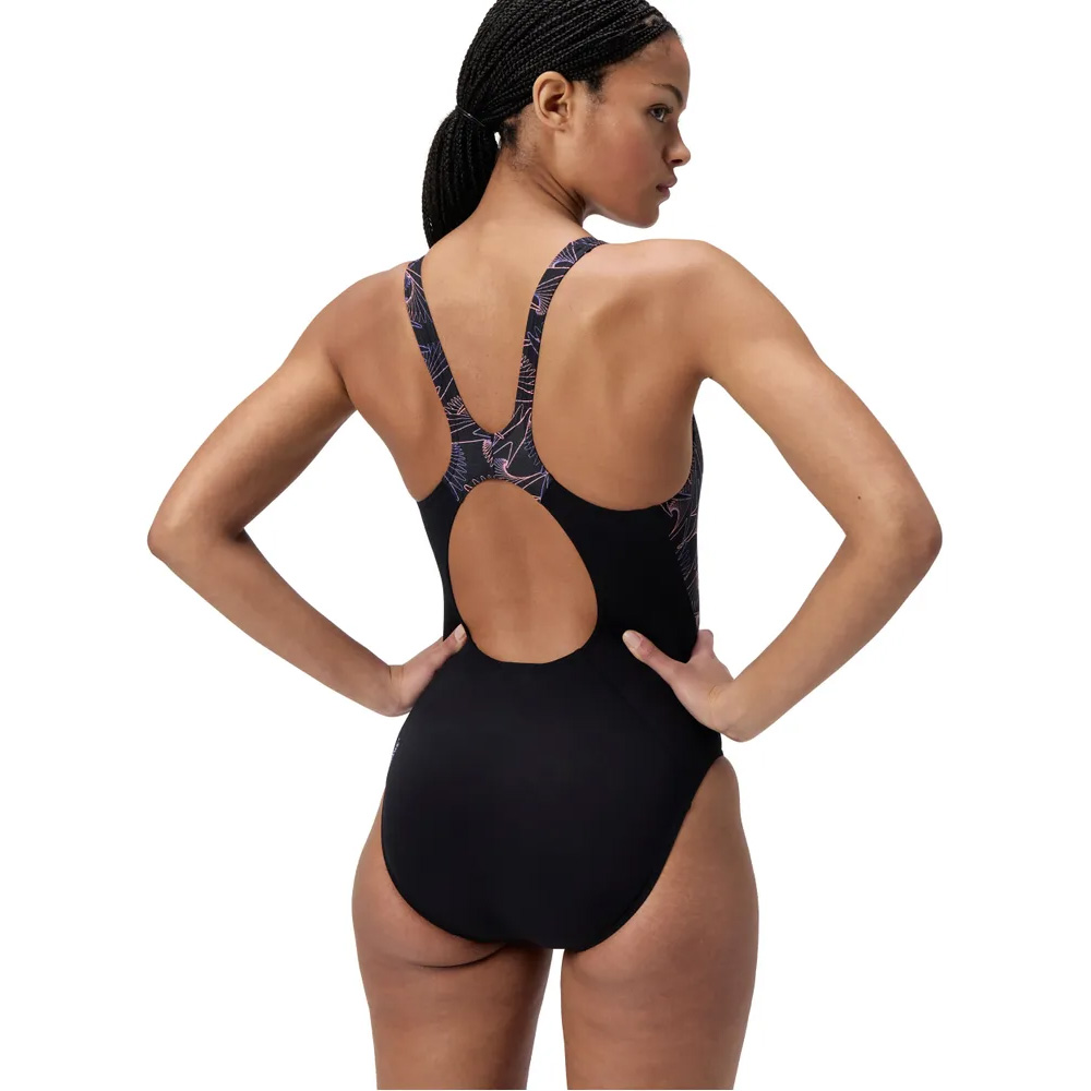 Купальник SPEEDO Hyperboom Splice Muscleback, 8-1347018692, р.32 (рос.44), полиэстер, ПБТ, чер-сирен