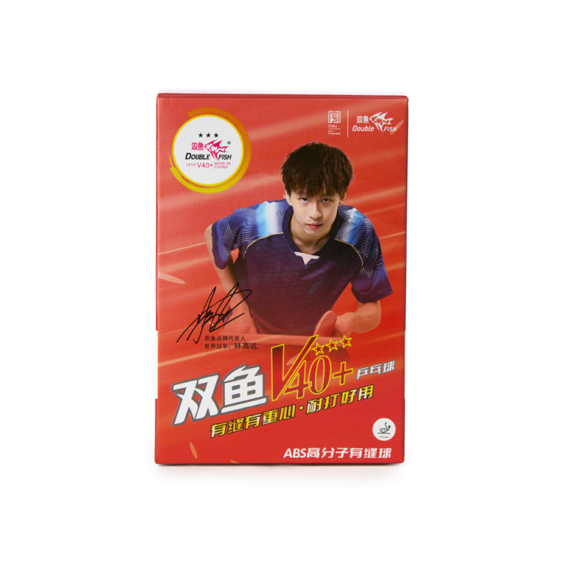 Мяч для наст. тенниса DOUBLE FISH 3***, V111F, диам. V40+мм, ITTF Appr,плаcтик,упак.6 шт, белый