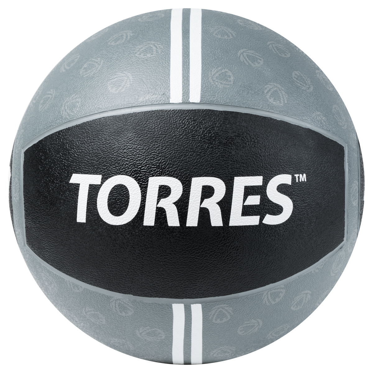 Медбол TORRES 11 кг, AL002311, резина, диаметр 27,5 см, серо-черный