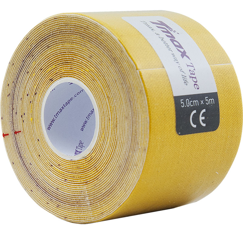 Тейп кинезиологический Tmax Extra Sticky Yellow (5 см x 5 м), 423174, желтый