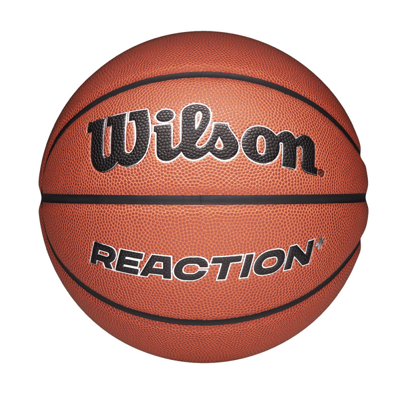 Мяч баск. WILSON Reaction Plus, WZ2026701XB5, р.5, композит, бутил. камера, темно-коричневый