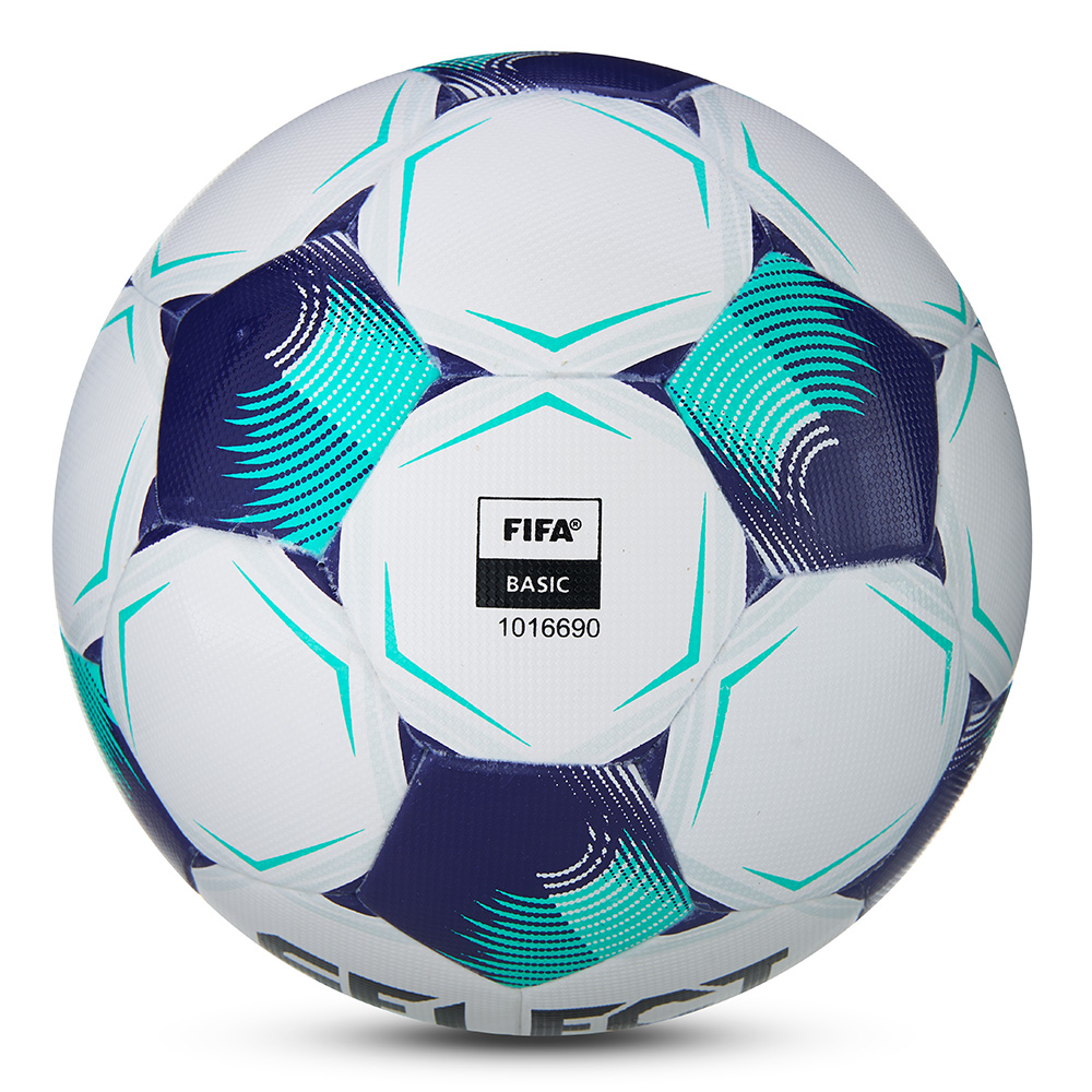 Мяч футб. SELECT Tempo TB V26, 0574071003, р.4, FIFA Basic, 32пан, ПУ, термосш, бело-сине-бирюзовый