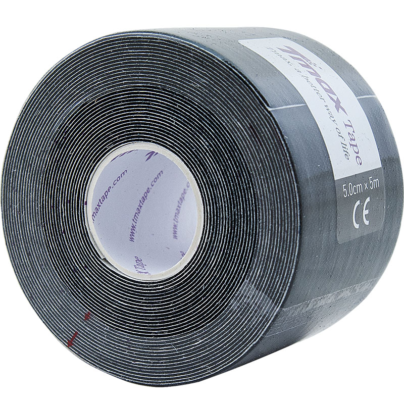 Тейп кинезиологический Tmax Extra Sticky Black (5 см x 5 м), 423143, черный