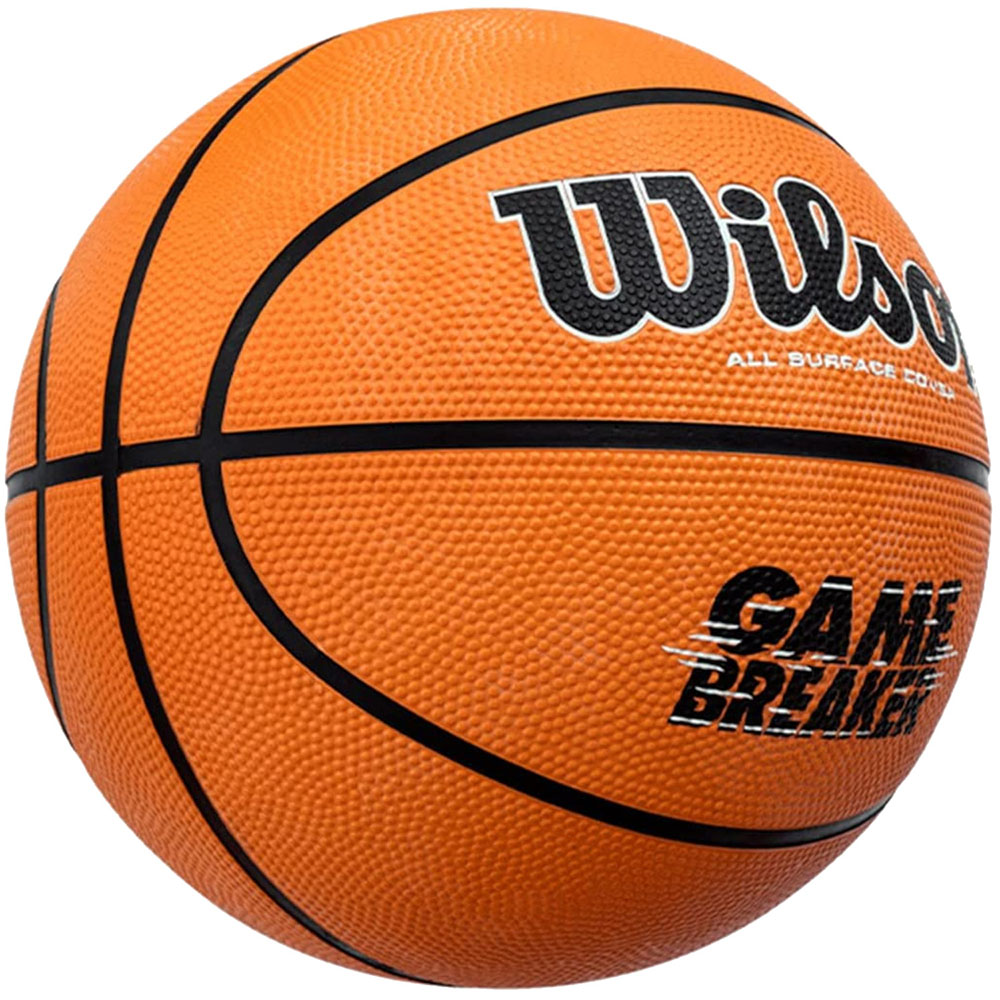 Мяч баск. WILSON GAMEBREAKER BSKT OR, WTB0050XB7, р.7, резина, бут.камера, оранжево-черный