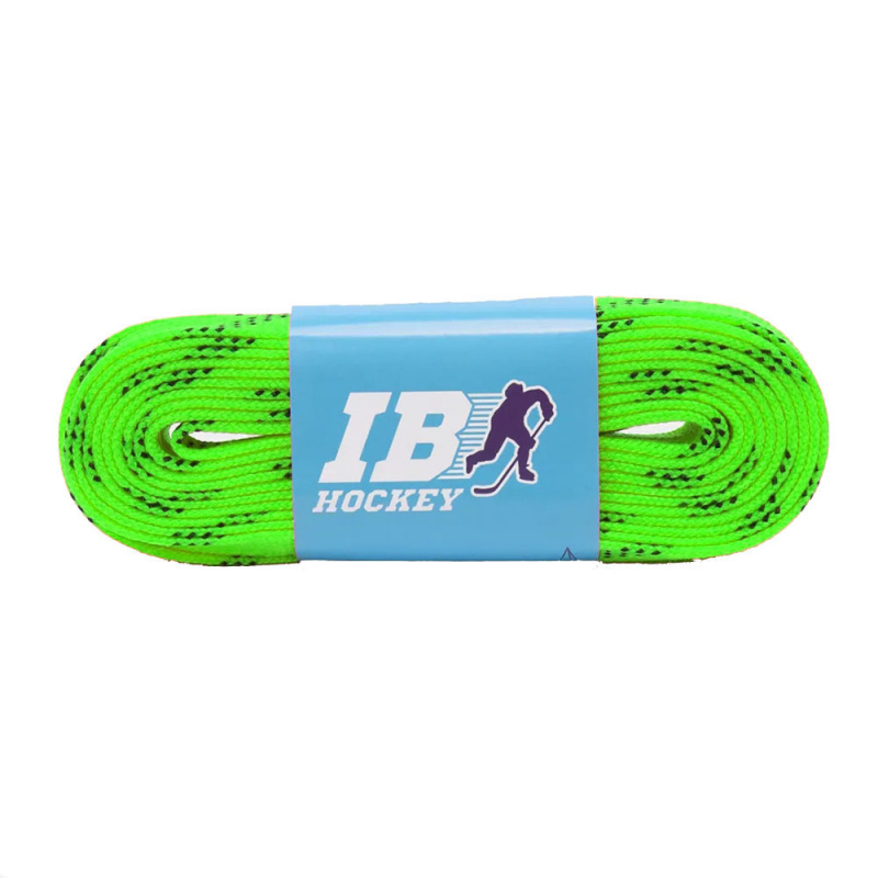 Шнурки для коньков IB Hockey с пропиткой, HLIB305LM, полиэстер, 305см, лайм