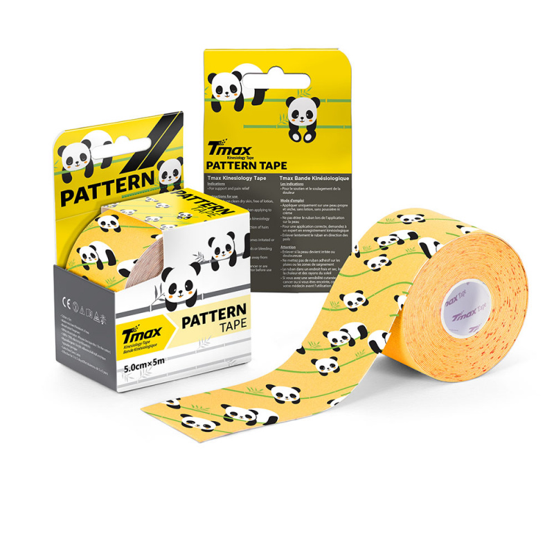 Тейп кинезиологический Tmax Pattern Panda (5 см x 5 м), арт. 423429, рисунок панда