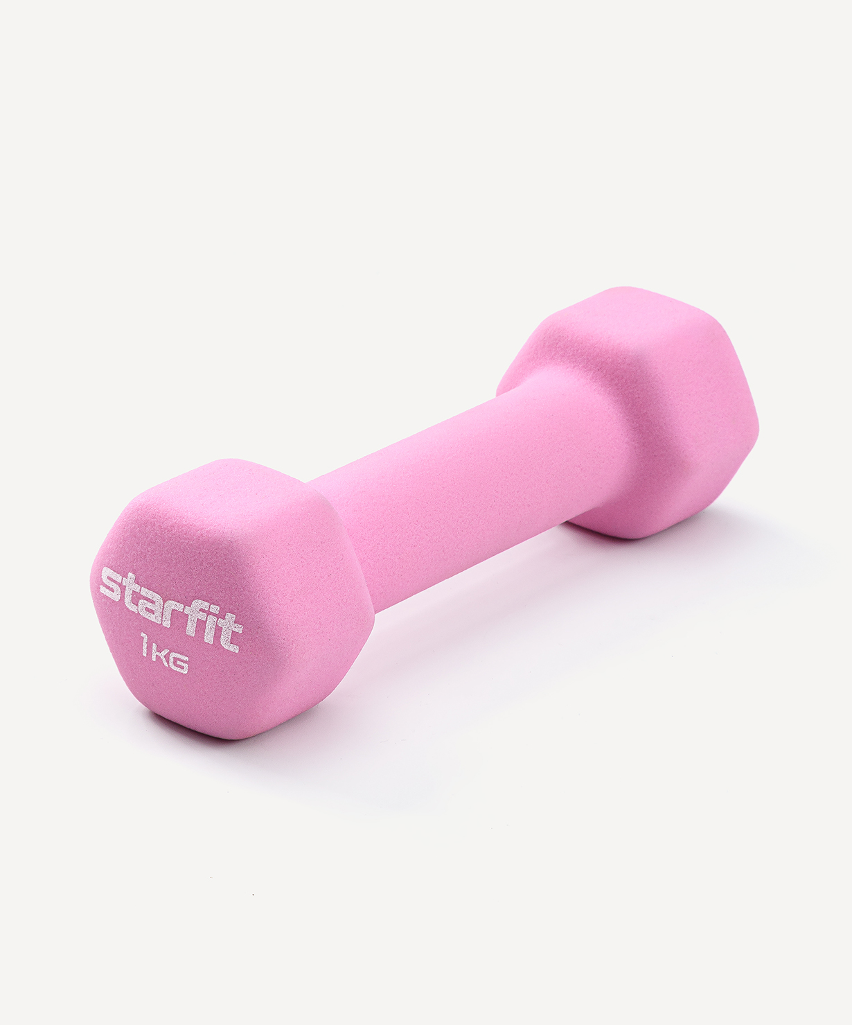 Гантель неопреновая STARFIT DB-201 1 кг, розовый пастельный