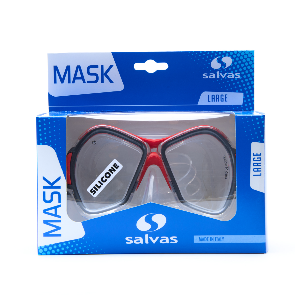 Маска для плав. Salvas Phoenix Mask, CA520S2RYSTH, зак.стекло, силикон, р.Senior, сереб/красн