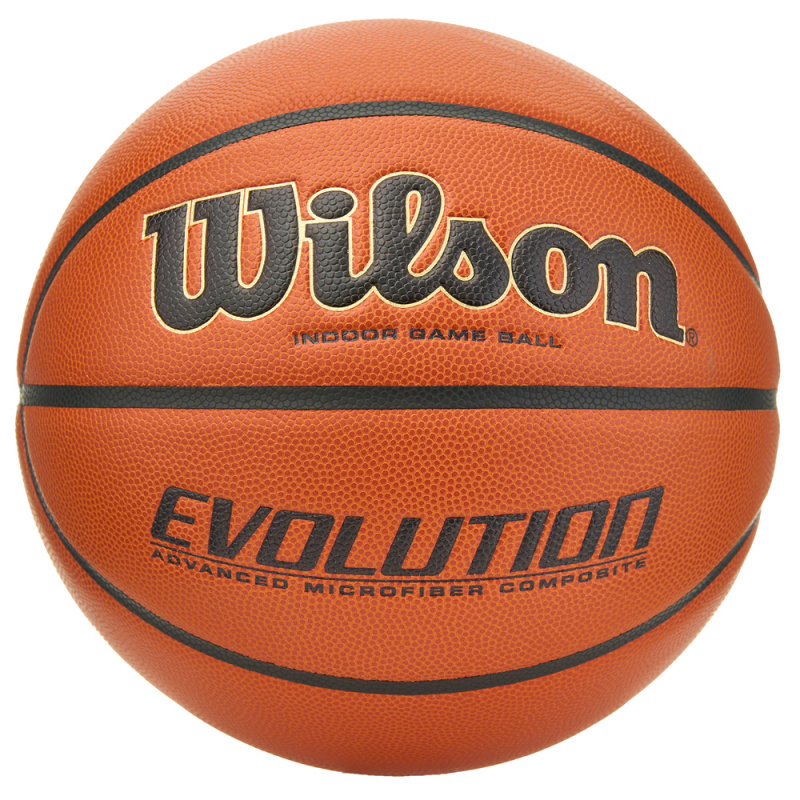Мяч баск. WILSON Evolution, WTB0516XBEMEA, р.7, микрофибра, бутил. камера, коричневый