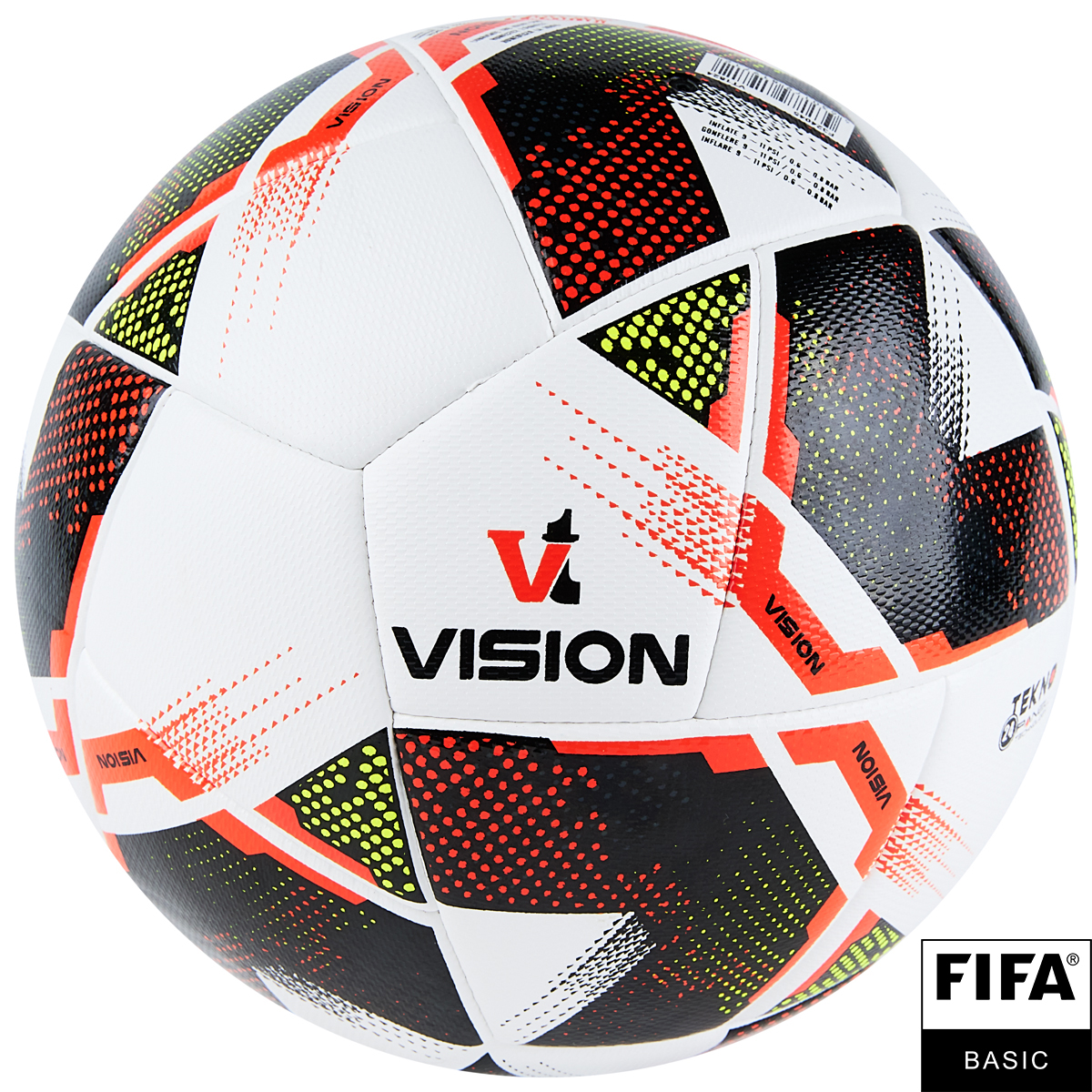 Мяч футб. VISION Spark, F324045, р.5, FIFA Basiс, 24 пан,ПУ,2 подкл.слой,гибрид.сшив,бело-мультикол