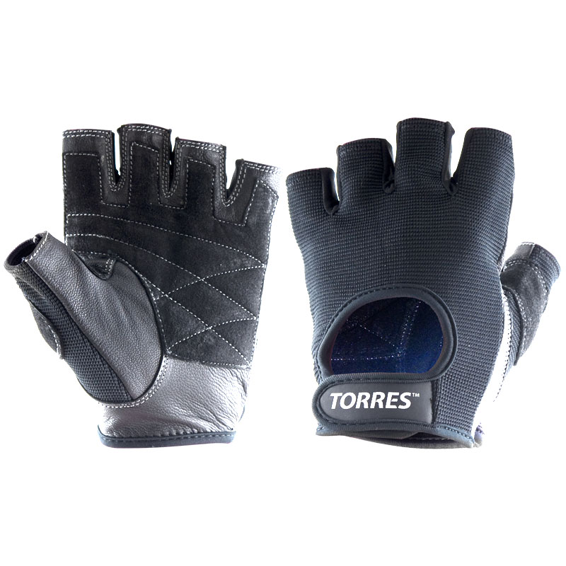 Перчатки для занятий спортом TORRES, PL6047XL, р.XL, нейлон, нат.замша и кожа подбивка 3 мм,чер