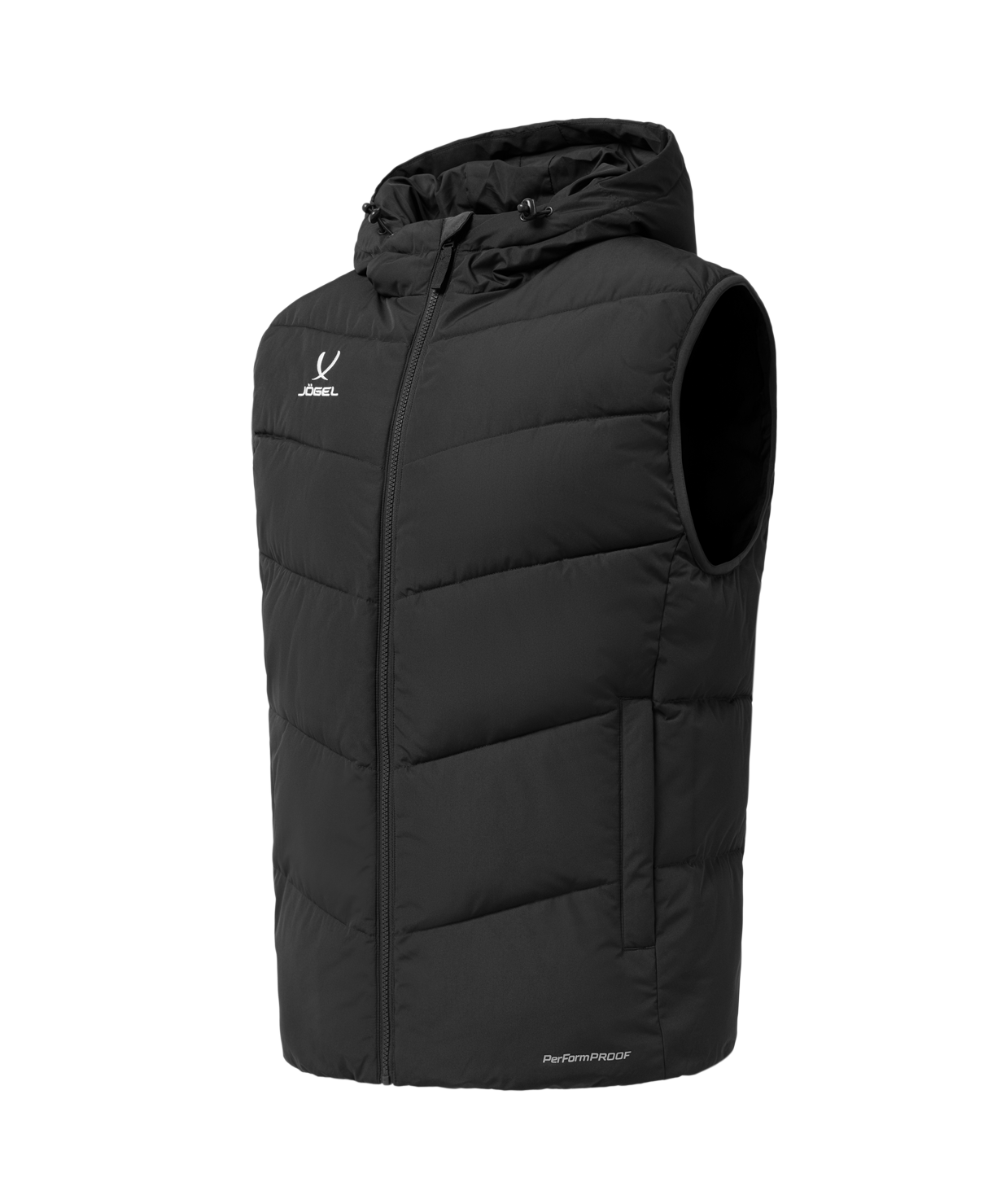 Жилет утепленный c капюшоном JOGEL ESSENTIAL PerFormPROOF Padded Hooded Vest, черный, детский