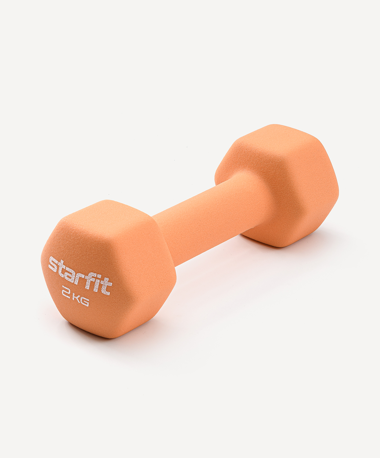 Гантель неопреновая STARFIT DB-201 2 кг, оранжевый пастель