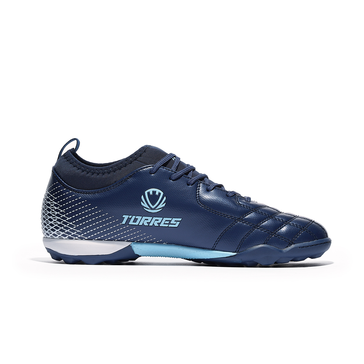 Бутсы футб.(многошиповки) TORRES BOLA-J подр. TS2342310-372-35,р.35,с носком,резина,ПУ,текст.,синий
