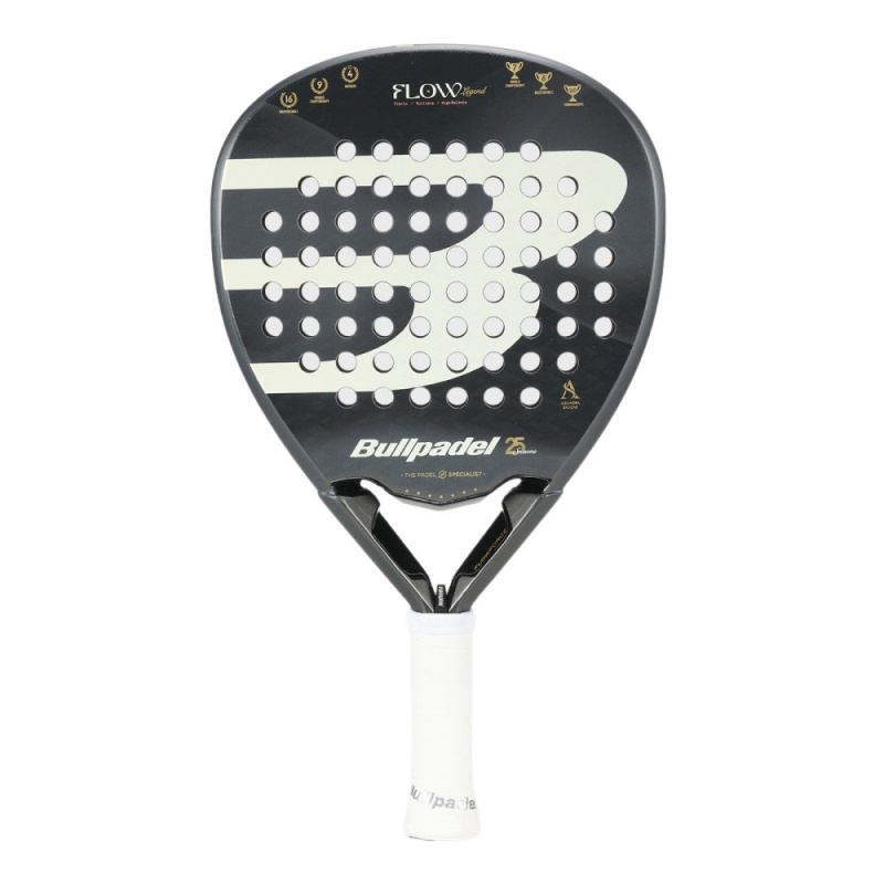 Ракетка для падела BULLPADEL Flow Legend, 494405, для профессионалов, стекловолокно,черно-белый