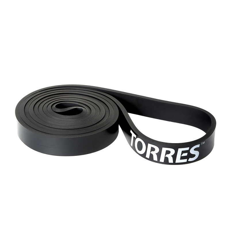 Эспандер TORRES латексная петля, AL0048, длина 208 см, шир.2,1 см, сопротивление 30 кг, чёрный