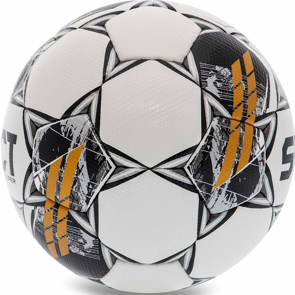 Мяч футб. SELECT Super V23, 3625560001,р.5, FIFA PRO, 32пан, ПУ-микрофибра,руч.сш, бело-черн-золотой