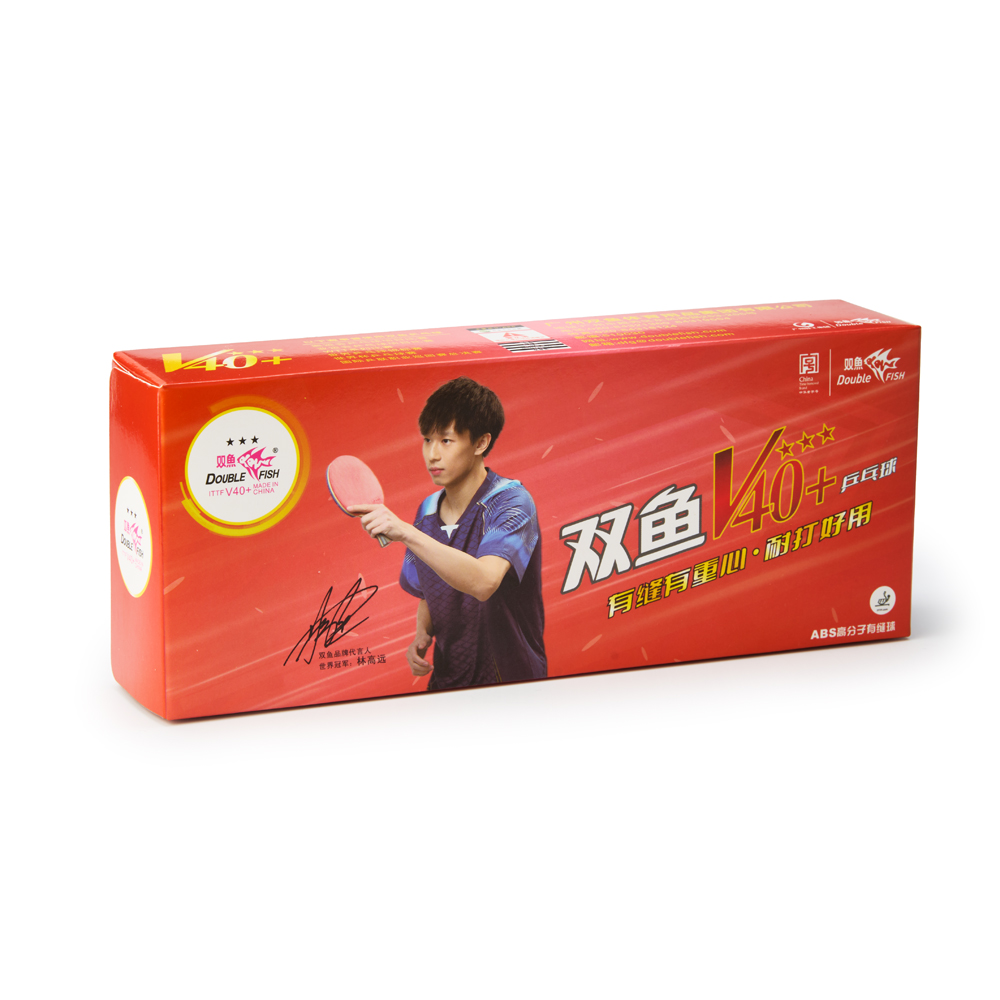Мяч для наст. тенниса DOUBLE FISH 3***, V111F10, диам. V40+мм, ITTF Appr,плаcтик,упак.10 шт,белый