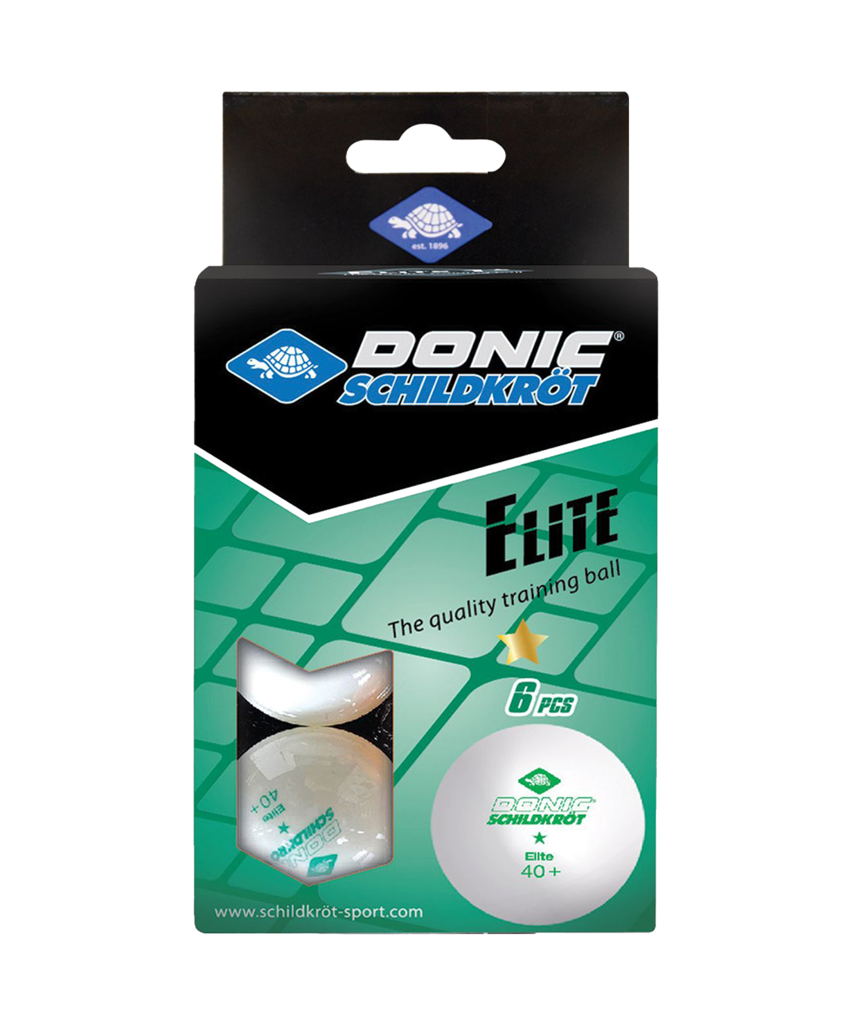 Мяч для настольного тенниса Donic 1* Elite, белый 6 шт.