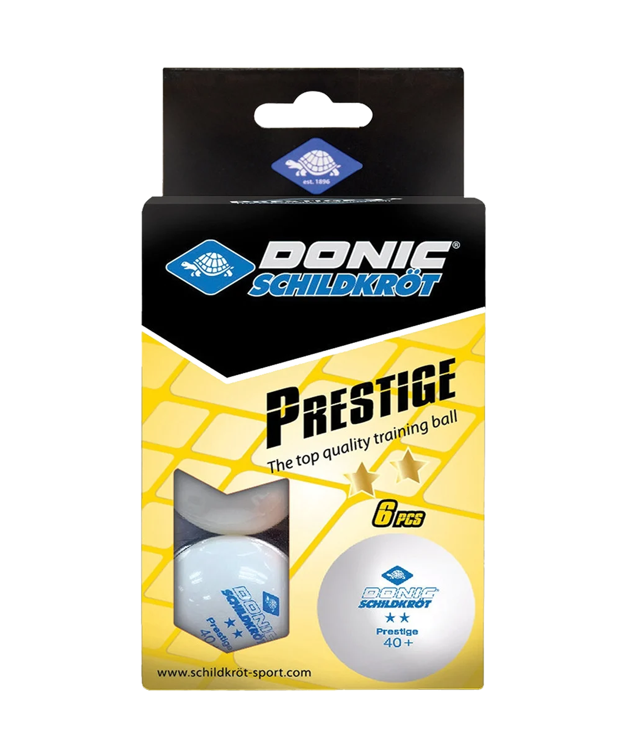 Мяч для настольного тенниса Donic 2* Prestige, белый 6 шт.