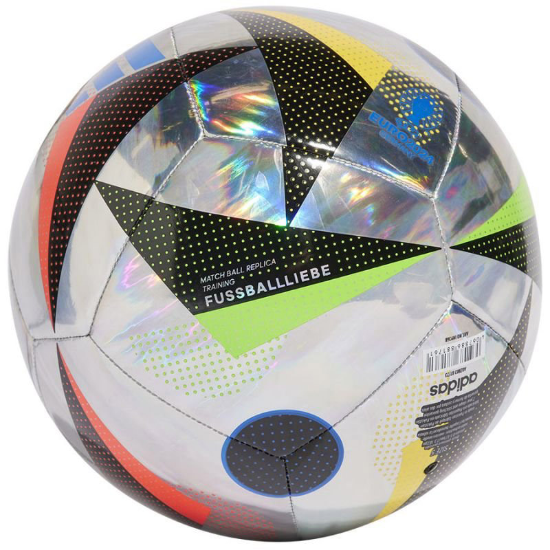 Мяч футб. ADIDAS Euro24 Training Foil IN9368, р.5, 12п, ТПУ, маш.сш, серебристый