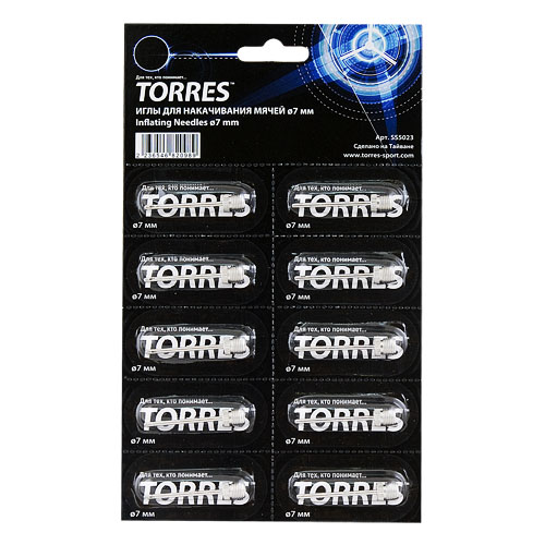 Иглы для насоса TORRES, SS5023, уп. 10 шт, диам. резьбы 7 мм, внутр. диам. 5 мм, сталь
