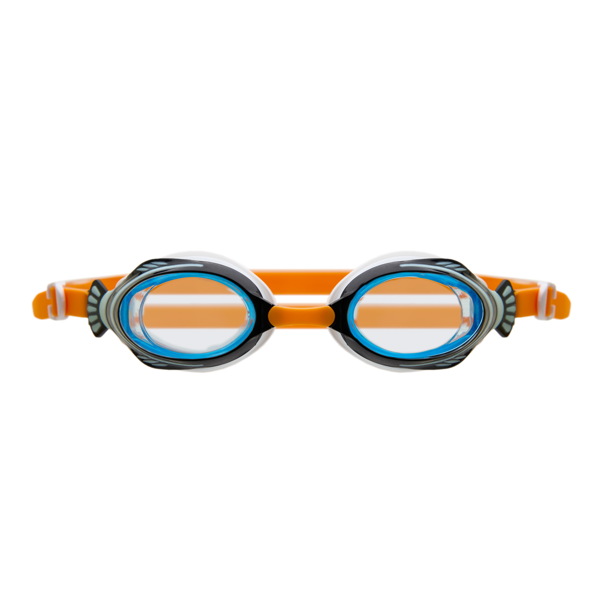 Очки детские для плав.TORRES Fish Kids, SW-32522OR, голубые.линзы,бело-ч.оправа, раздв. рег.ремешок