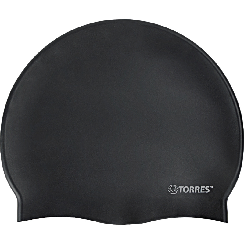 Шапочка для плав. TORRES Flat, SW-12201BK, черный, силикон