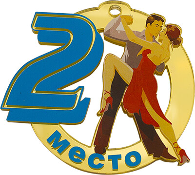 Акриловая медаль Танцы 2 Место