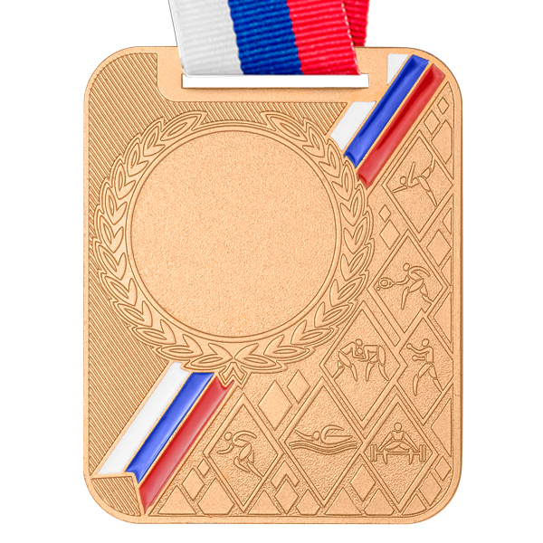 Медаль MZP 549-65/BM (65х48мм, D-25мм, s-2,5мм) с лентой