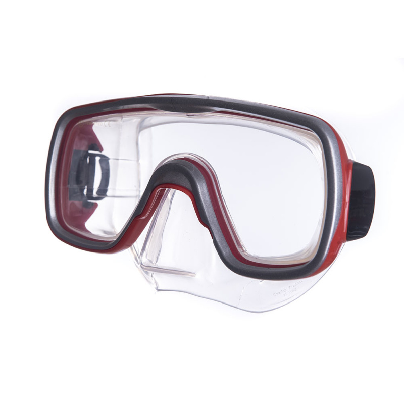 Маска для плав. Salvas Geo Sr Mask, CA175S1RYSTH, закален.стекло, силикон, р. Senior, красный