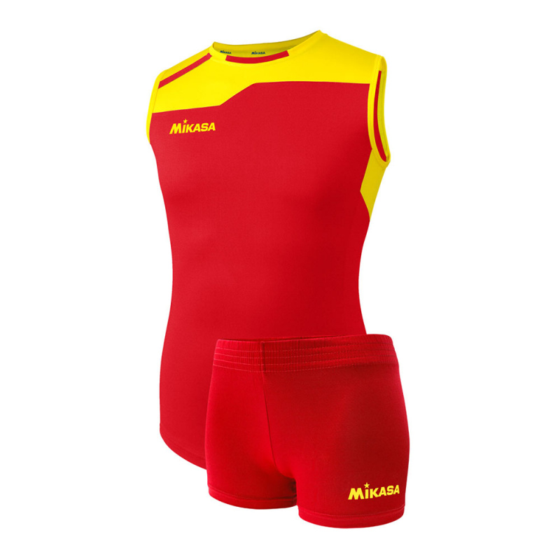 Форма волейб. жен. MIKASA MT377-02-XS, р. XS, 90% полиэстер, 10% эластан, красно-желтый