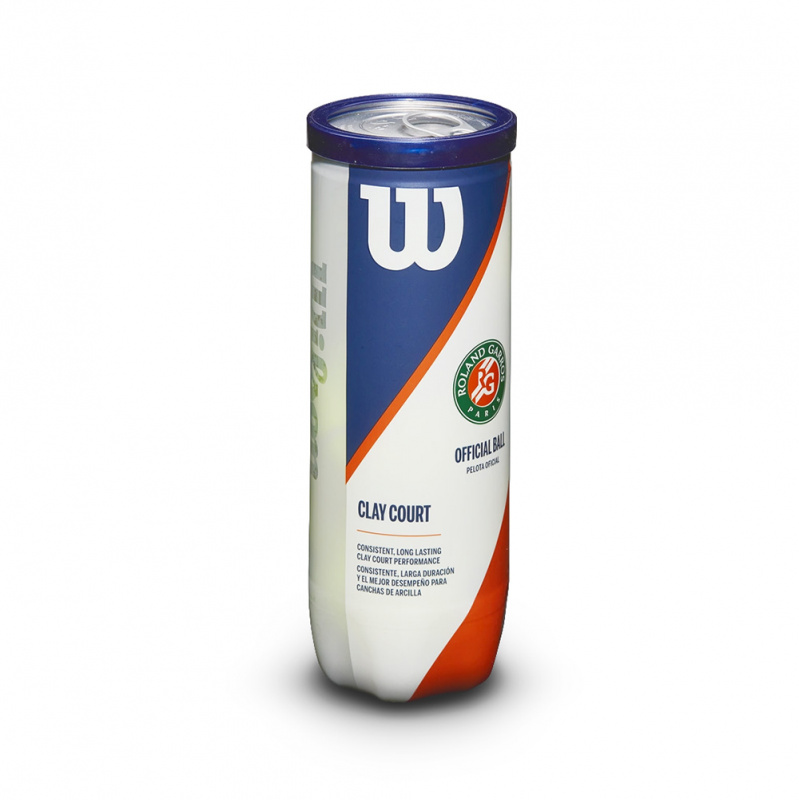Мяч теннисный WILSON Roland Garros Clay Court, WRT125000, одобр.ITF, фетр, нат.резина,. уп.3 шт