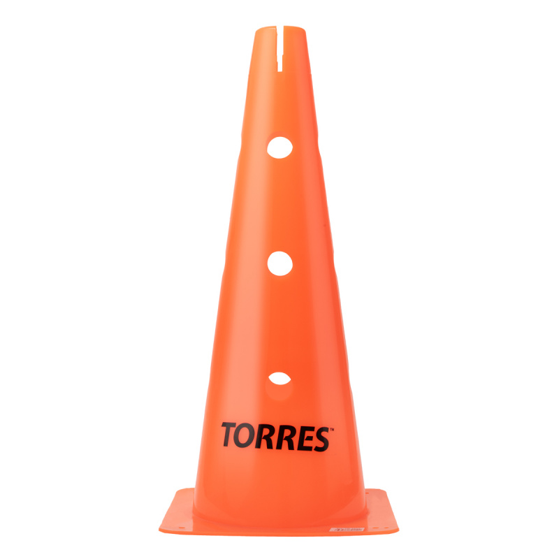 Конус трен. TORRES, TR1011, пластик, высота 46 см, с отв. для штанги TORRES, оранжевый