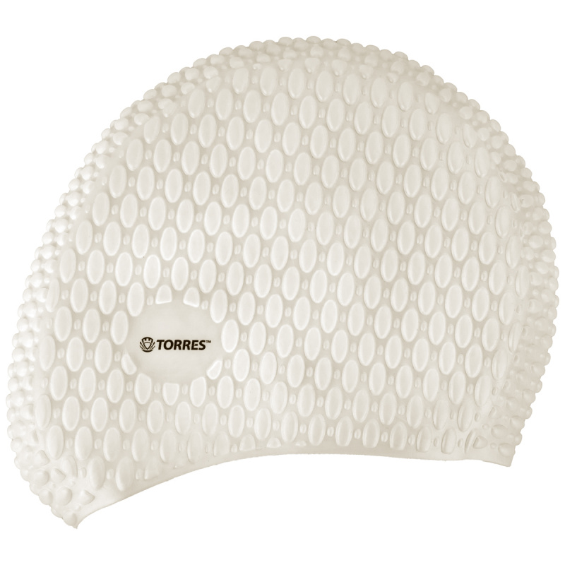 СЦ*Шапочка для плав. TORRES Bobbles, SW-12204WH, белый, силикон