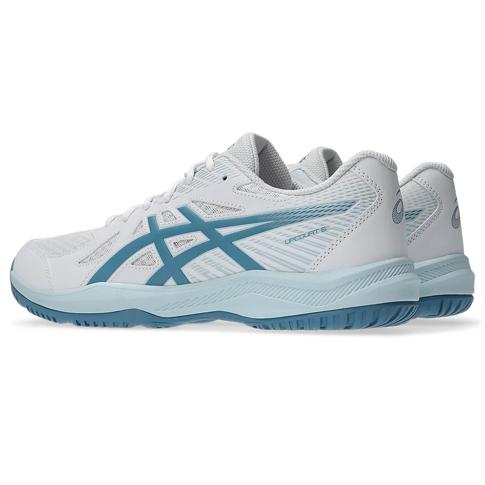Кроссовки ASICS Upcourt 6 1071A104 105,р.12,5(рос.45,5),иск.кожа, текстиль, бело-бирюз