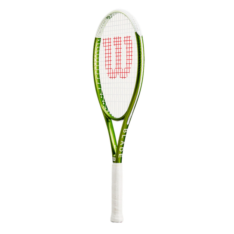 Ракетка б/т Wilson Blade Feel Team 103, WR117710U1, для любителей, алюминий, со струнами, бело-зел