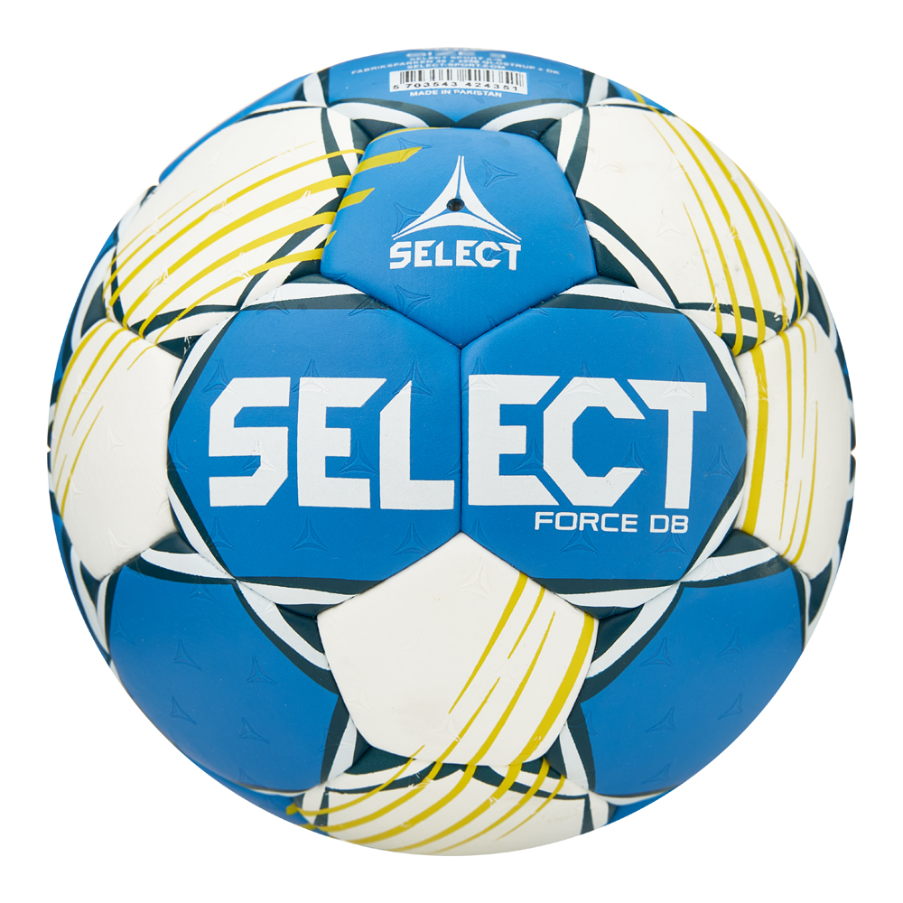 Мяч ганд. SELECT HB FORCE DB V25, 1621854205, Junior (р.2), EHF Appr,ПУ, гибр.сш., сине-белый