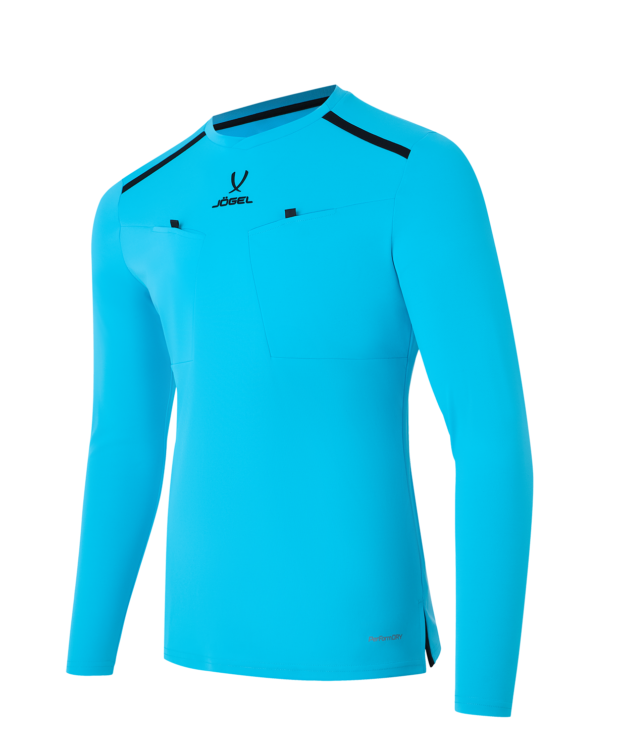 Футболка судейская с длинным рукавом JOGEL DIVISION PerFormDRY Referee LS Tee, голубой