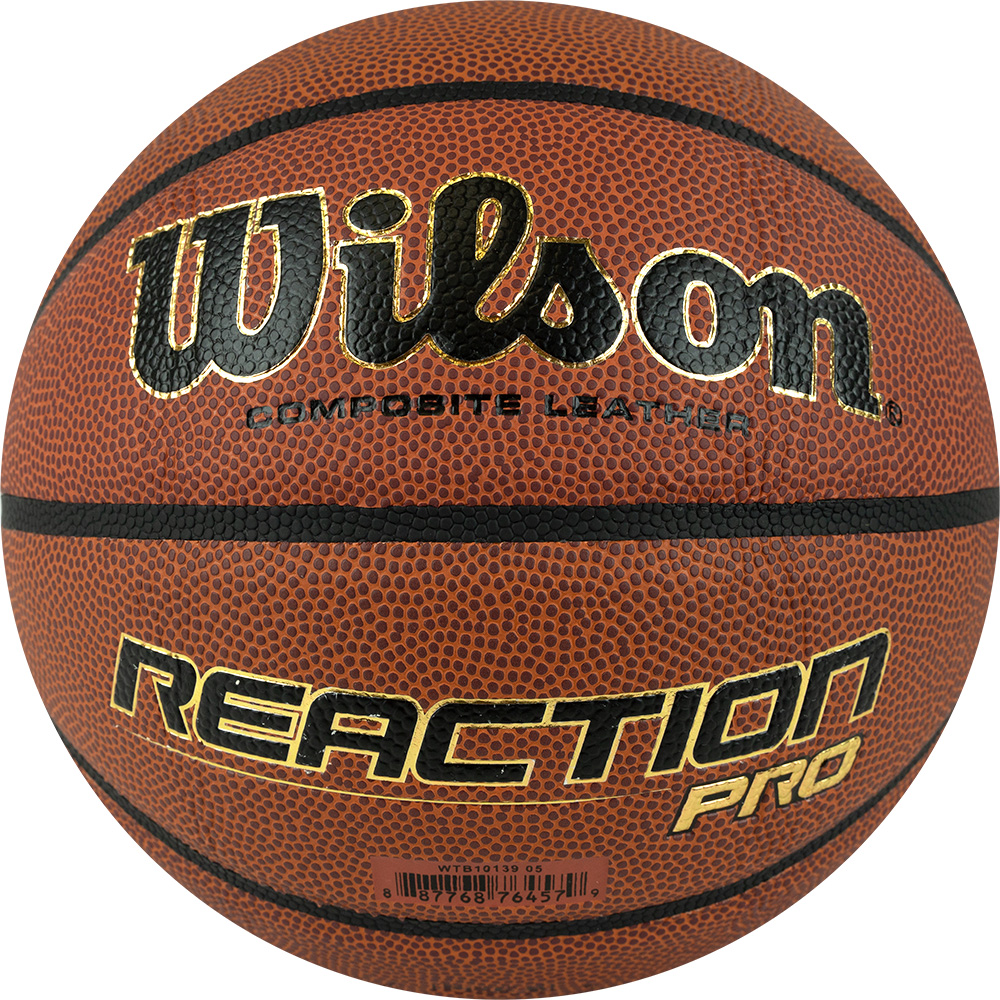 Мяч баск. WILSON Reaction PRO, WTB10139XB05, р.5, синт. PU, бутил. камера, темно-коричневый